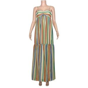 AMANDA UPRICHARD Sima Maxi Dress, Rainbow Stripe, Small
